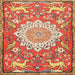 Square Traditional Sand Brown Animal Rug, tr2996