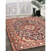 Traditional Fire Brick Red Medallion Rug, tr2997