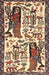 Machine Washable Traditional Red Brown Rug, wshtr2998