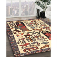 Traditional Red Brown Animal Rug, tr2998