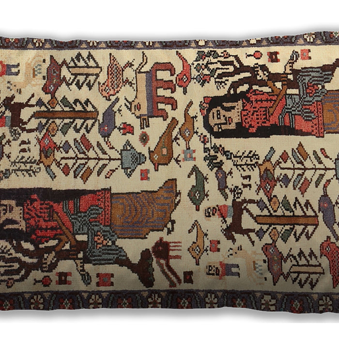 Traditional Classic Rectangular Red Brown Lumbar Throw Pillow, 13 inch by 19 inch, lbtr2998