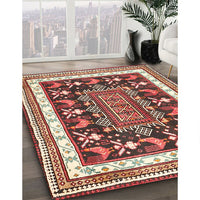 Traditional Fire Brick Red Animal Rug, tr2999