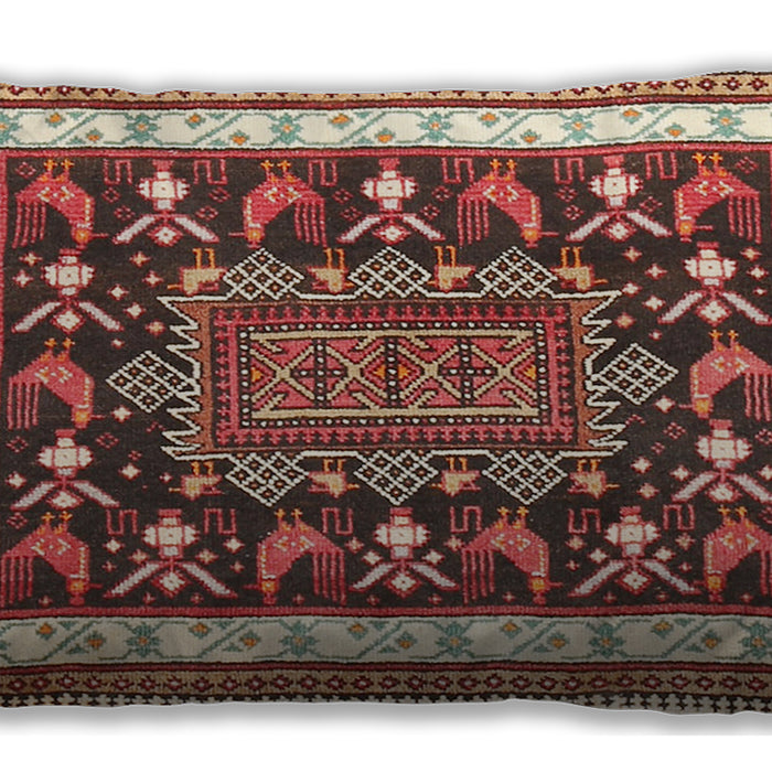 Traditional Classic Rectangular Fire Brick Red Lumbar Throw Pillow, 13 inch by 19 inch, lbtr2999