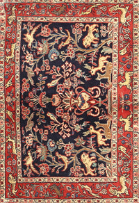 Machine Washable Traditional Saffron Red Rug, wshtr3000