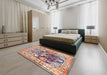 Machine Washable Traditional Brown Rug in a Bedroom, wshtr3001