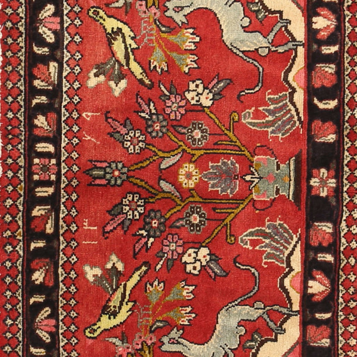 Machine Washable Traditional Tomato Red Rug, wshtr3002