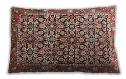 Traditional Classic Rectangular Brown Red Lumbar Throw Pillow, 13 inch by 19 inch, lbtr3003