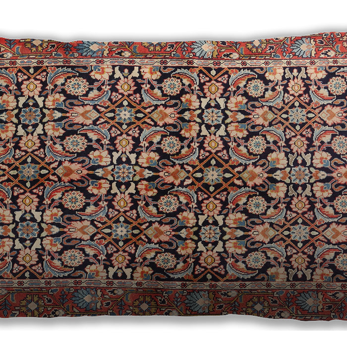 Traditional Classic Rectangular Brown Red Lumbar Throw Pillow, 13 inch by 19 inch, lbtr3003