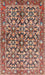 Machine Washable Traditional Brown Red Rug, wshtr3003