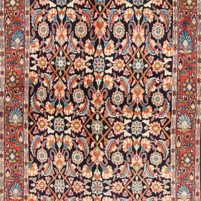 Machine Washable Traditional Brown Red Rug, wshtr3003