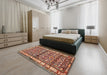 Traditional Saffron Red Persian Rug in a Bedroom, tr3004