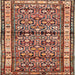 Square Traditional Saffron Red Persian Rug, tr3004