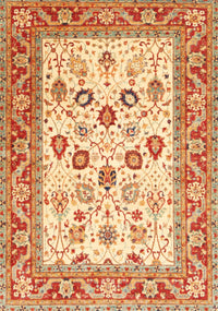 Machine Washable Traditional Orange Red Rug, wshtr3006