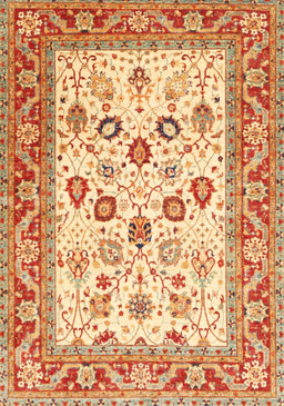 Machine Washable Traditional Orange Red Rug, wshtr3006