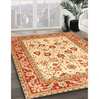 Traditional Orange Red Oriental Rug, tr3006