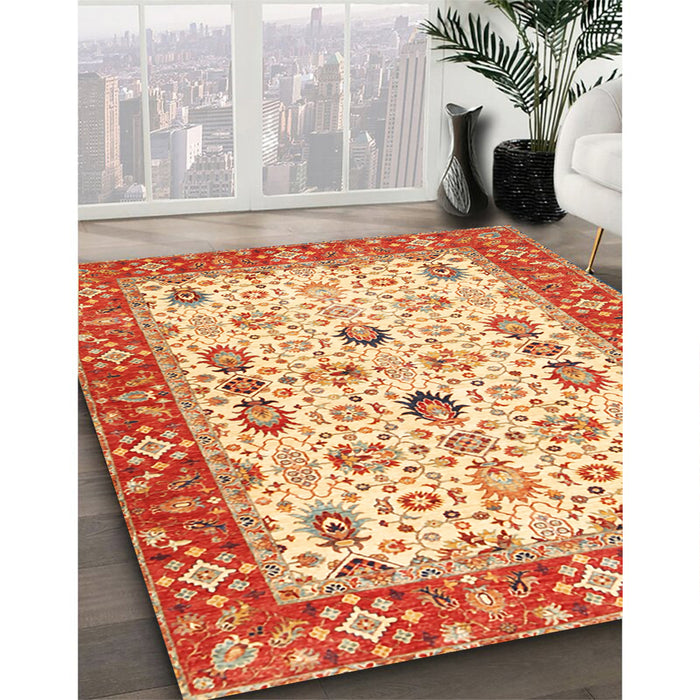Traditional Red Oriental Rug in Family Room, tr3007