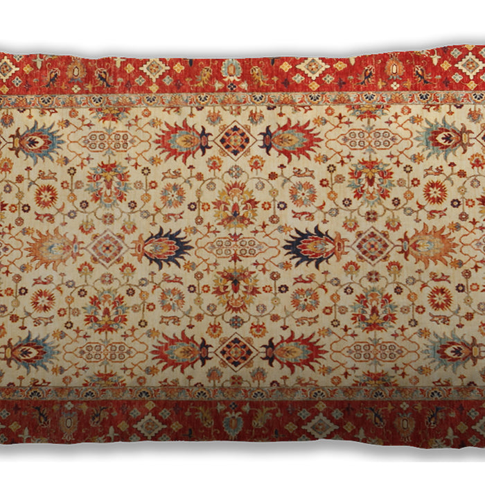 Traditional Classic Rectangular Fire Red Lumbar Throw Pillow, 13 inch by 19 inch, lbtr3007