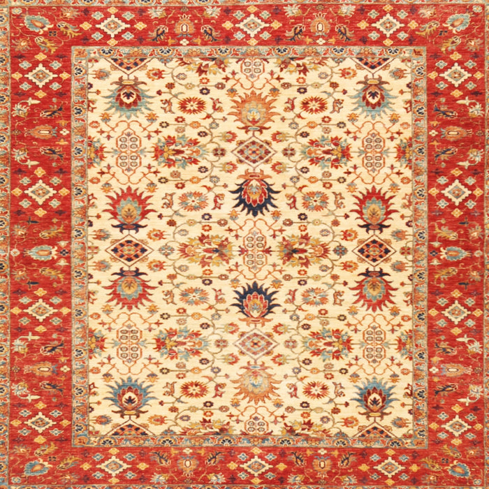 Square Traditional Red Oriental Rug, tr3007