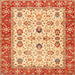 Square Traditional Red Oriental Rug, tr3007