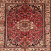 Square Traditional Saffron Red Persian Rug, tr300