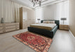 Machine Washable Traditional Saffron Red Rug in a Bedroom, wshtr300