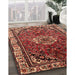 Traditional Saffron Red Persian Rug in Family Room, tr300