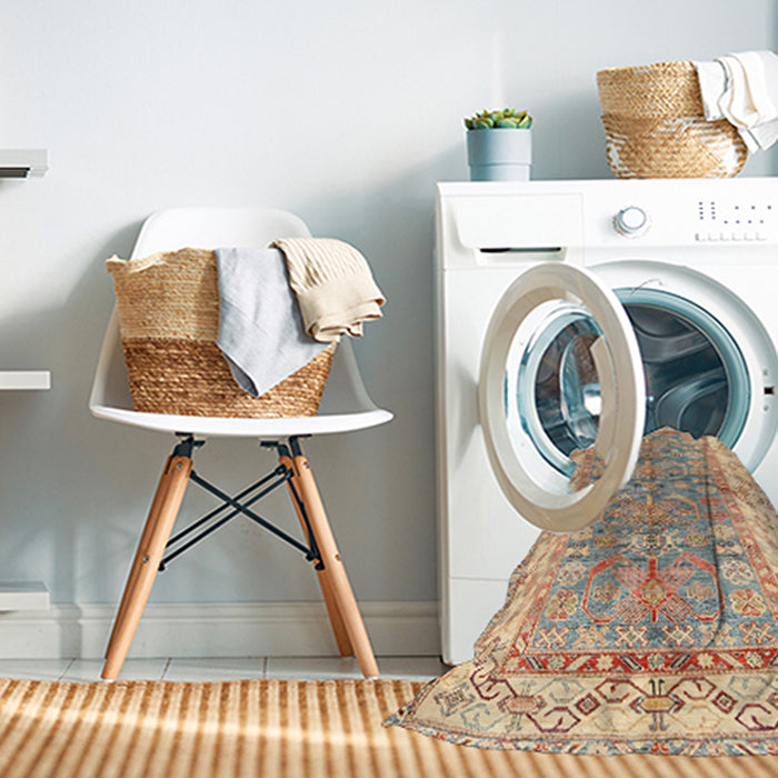 Machine Washable Traditional Orange Salmon Pink Rug in a Washing Machine, wshtr3011