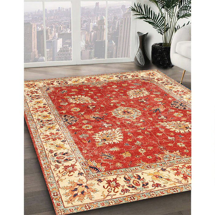 Traditional Red Oriental Rug in Family Room, tr3012