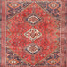 Round Machine Washable Traditional Orange Salmon Pink Rug, wshtr3016