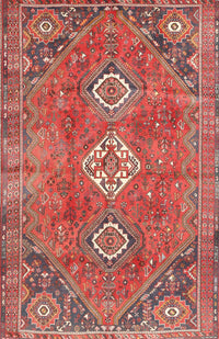 Machine Washable Traditional Orange Salmon Pink Rug, wshtr3016