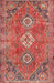 Machine Washable Traditional Orange Salmon Pink Rug, wshtr3016