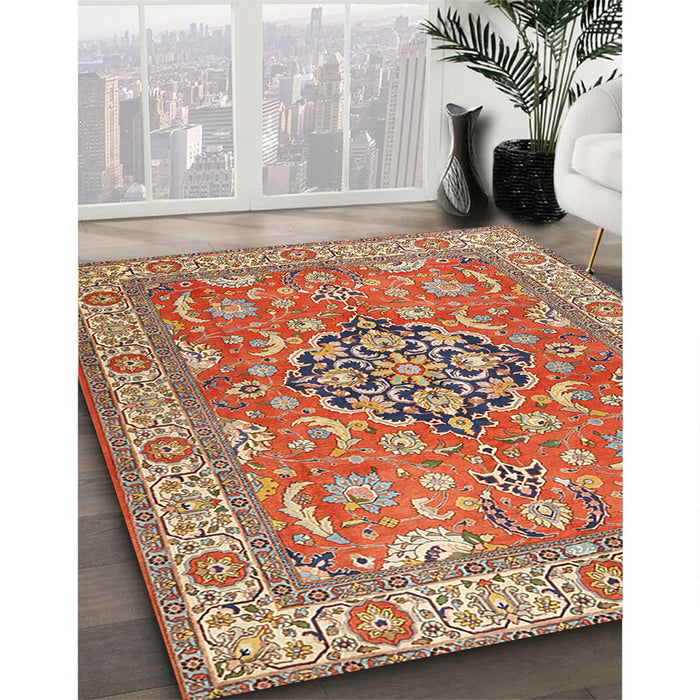 Traditional Red Persian Rug in Family Room, tr3018