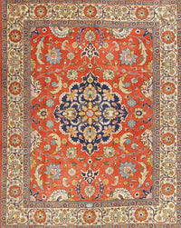 Machine Washable Traditional Red Rug, wshtr3018