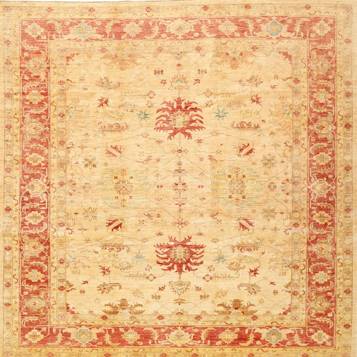 Square Traditional Orange Oriental Rug, tr3020