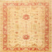 Square Traditional Orange Oriental Rug, tr3020