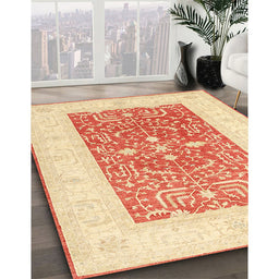 Traditional Sun Yellow Oriental Rug in Family Room, tr3021