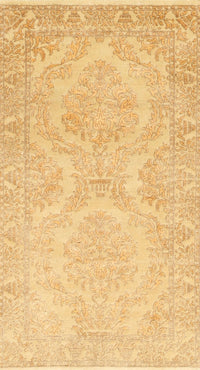 Machine Washable Traditional Orange Rug, wshtr3026