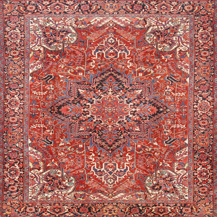 Square Traditional Light Copper Gold Persian Rug, tr3027