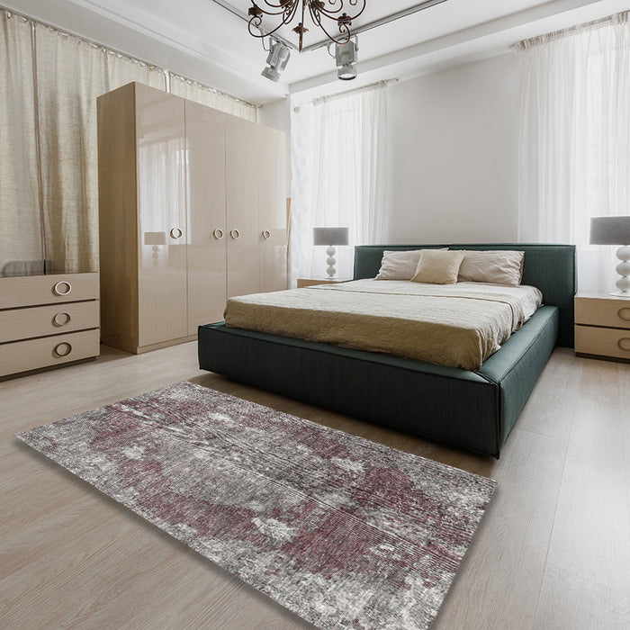 Machine Washable Traditional Rosy-Finch Purple Rug in a Bedroom, wshtr3028