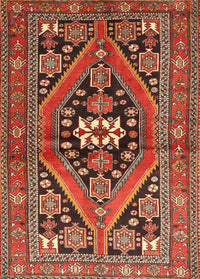 Machine Washable Traditional Tomato Red Rug, wshtr3029