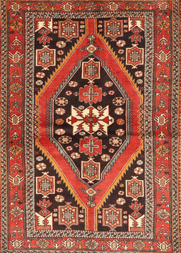 Machine Washable Traditional Tomato Red Rug, wshtr3029