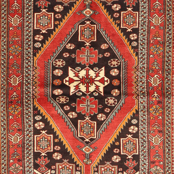 Machine Washable Traditional Tomato Red Rug, wshtr3029