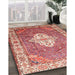 Traditional Red Medallion Rug in Family Room, tr302