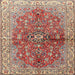 Square Traditional Fire Brick Red Persian Rug, tr3031