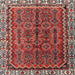 Round Machine Washable Traditional Tomato Red Rug, wshtr3032