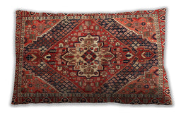 Traditional Classic Rectangular Sunrise Orange Lumbar Throw Pillow, 13 inch by 19 inch, lbtr3033