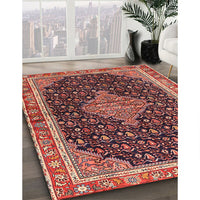 Traditional Saffron Red Medallion Rug, tr3034