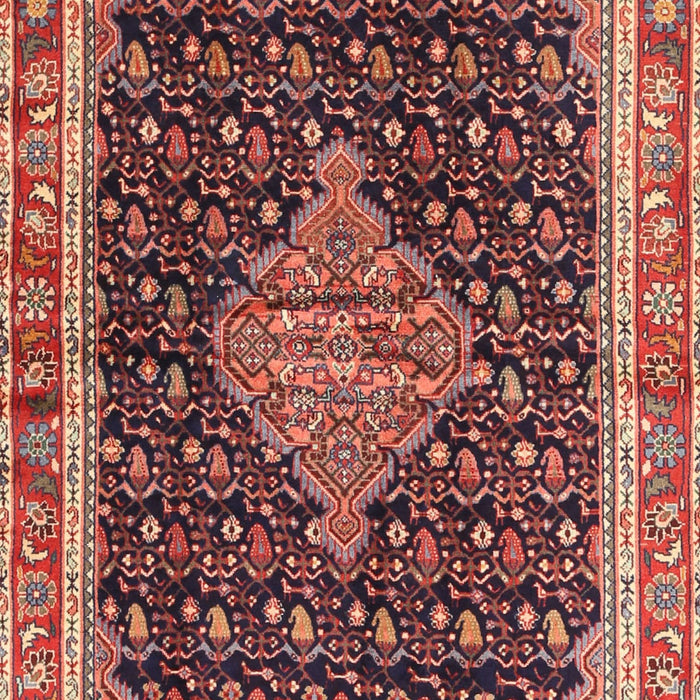 Machine Washable Traditional Saffron Red Rug, wshtr3034