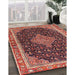 Traditional Saffron Red Medallion Rug in Family Room, tr3034