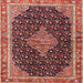 Square Traditional Saffron Red Medallion Rug, tr3034